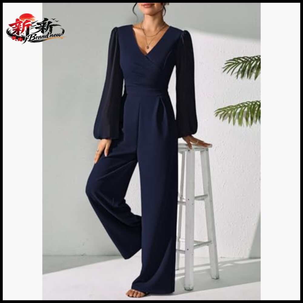 Polyester Blend Jumpsuit with Patchwork Chiffon S… - image 6